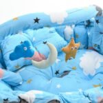 Baby Nest with Soft Toys and Mosquito Net – Comfortable Infant Sleeping Bed Light blue color Mix and Max - Image 5