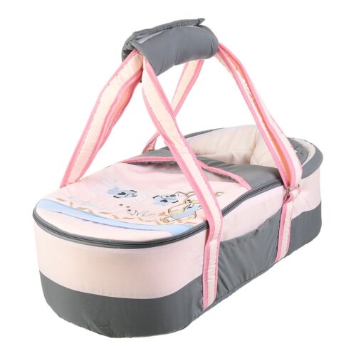 Portable Baby Carrycot Lightweight travel Bed Carrycot newborn ( Fish Pink color ) - 0-12 M -  Size 70*35*24 cm - Image 3
