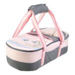 Portable Baby Carrycot Lightweight travel Bed Carrycot newborn ( Fish Pink color ) - 0-12 M - Size 70*35*24 cm - Image 6