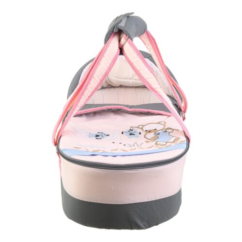 Portable Baby Carrycot Lightweight travel Bed Carrycot newborn ( Fish Pink color ) - 0-12 M -  Size 70*35*24 cm - Image 5