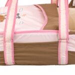Portable Baby Carrycot Portable Bed Lightweight Carrycot ( Bear on Moon Pink color ) - 0-12 M - Size 70*35*24 cm - Mix and Max - Image 5