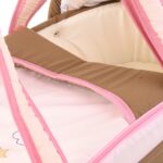 Portable Baby Carrycot Portable Bed Lightweight Carrycot ( Bear on Moon Pink color ) - 0-12 M - Size 70*35*24 cm - Mix and Max - Image 6