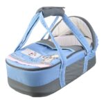 Portable Baby Carrycot Lightweight travel Bed Carrycot newborn ( Fish Light Blue color ) - 0-12 M -  Size 70*35*24 cm - Mix and Max