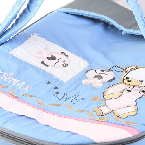 Portable Baby Carrycot Lightweight travel Bed Carrycot newborn ( Fish Light Blue color ) - 0-12 M -  Size 70*35*24 cm - Mix and Max - Image 4