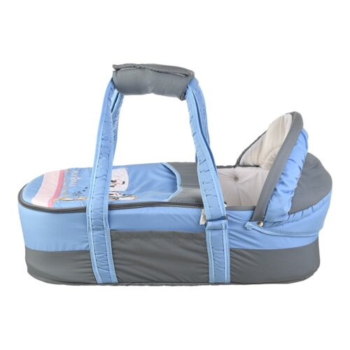 Portable Baby Carrycot Lightweight travel Bed Carrycot newborn ( Fish Light Blue color ) - 0-12 M -  Size 70*35*24 cm - Mix and Max - Image 6