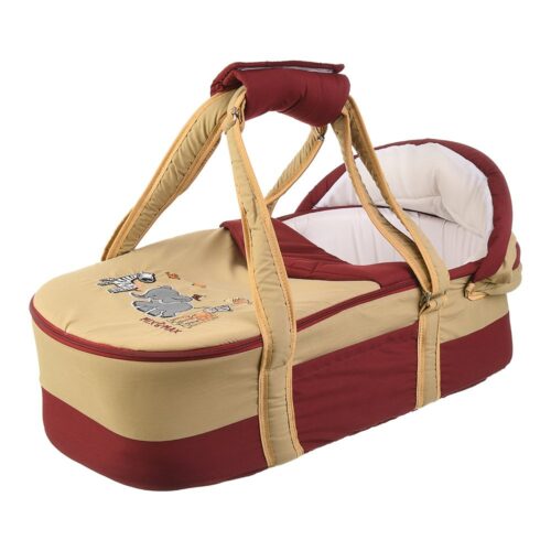 Portable Baby Carrycot Lightweight travel Bed Carrycot newborn ( Jungle Grey color ) - 0-12 M -  Size 70*35*24 cm - Mix and Max - Image 2