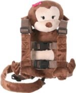 2-in-1 Child Safety Harness deluxe Animal Shape backpack Cotton 100% - Brown Girly Monkey - Mix and Max - Colors: Beige, Fuchsia, and Light Blue - Sizes: 0-24 M - Image 3