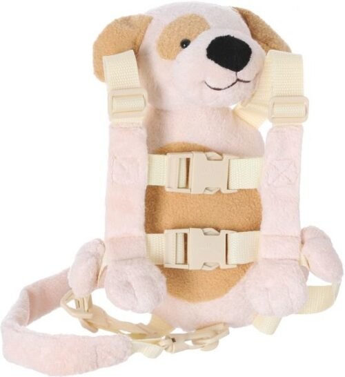 2-in-1 Child Safety Harness deluxe Animal Shape backpack Cotton 100% - Beige - Mix and Max - Colors: Fuchsia and Light Blue - Sizes: 0-24 M - Image 2