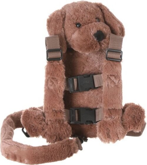 2-in-1 Child Safety Harness deluxe Animal Shape backpack Cotton 100% - Doggy - Mix and Max - Colors: Beige, Fuchsia, and Light Blue - Sizes: 0-24 M - Image 2