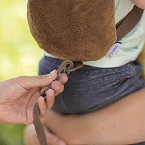 2-in-1 Child Safety Harness deluxe Animal Shape backpack Cotton 100% - Brown Girly Monkey - Mix and Max - Colors: Beige, Fuchsia, and Light Blue - Sizes: 0-24 M - Image 8