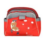 Mix and Max Baby Changing Diaper Large Shoulder bag with embroidery ( Bear on Moon Red ) - Size 43*33*18 cm - Image 3