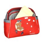 Mix and Max Baby Changing Diaper Large Shoulder bag with embroidery ( Bear on Moon Red ) - Size 43*33*18 cm - Image 4