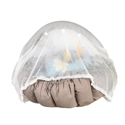 Baby Nest with Soft Toys and Mosquito Net – Comfortable Infant Sleeping Bed Light blue Mix and Max - Image 8
