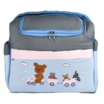 Mix and Max Baby Changing Diaper Large Shoulder bag with embroidery ( Bear on Train Light Bluee ) - Size 43*33*18 cm - Image 3