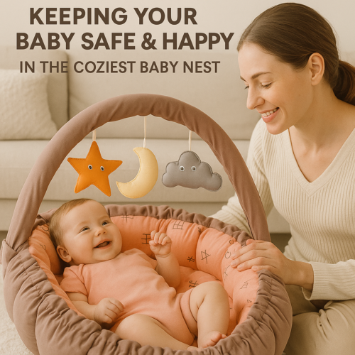Baby Nest with Soft Toys and Mosquito Net – Comfortable Infant Sleeping Bed Simon color Mix and Max - Image 6