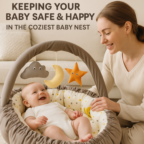 Baby Nest with Soft Toys and Mosquito Net – Comfortable Infant Sleeping Bed Simon color Mix and Max - Image 7