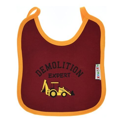 Multi-colors Printed Bib with diaper back size 27*19cm (2 Pieces) Boys b - Mix and Max - Colors: Fuchsia, Grey, and Light Blue - Sizes: 0-18 - Image 26