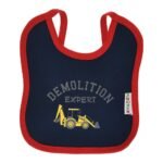 Multi-colors Printed Bib with diaper back size 27*19cm (2 Pieces) Boys b - Mix and Max - Colors: Fuchsia, Grey, and Light Blue - Sizes: 0-18