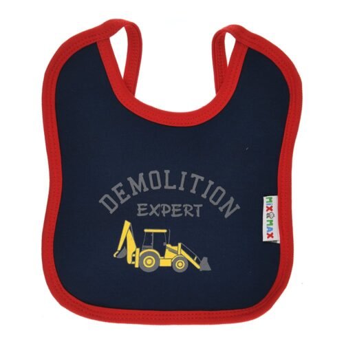 Multi-colors Printed Bib with diaper back size 27*19cm (2 Pieces) Boys b - Mix and Max - Colors: Fuchsia, Grey, and Light Blue - Sizes: 0-18 - Image 25