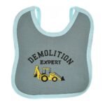 Multi-colors Printed Bib with diaper back size 27*19cm (2 Pieces) Boys b - Mix and Max - Colors: Fuchsia, Grey, and Light Blue - Sizes: 0-18 - Image 24