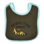 Multi-colors Printed Bib with diaper back size 27*19cm (2 Pieces) Boys b - Mix and Max - Colors: Fuchsia, Grey, and Light Blue - Sizes: 0-18 - Image 22