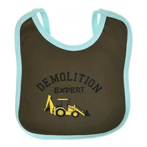 Multi-colors Printed Bib with diaper back size 27*19cm (2 Pieces) Boys b - Mix and Max - Colors: Fuchsia, Grey, and Light Blue - Sizes: 0-18 - Image 22