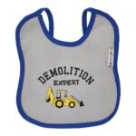 Multi-colors Printed Bib with diaper back size 27*19cm (2 Pieces) Boys b - Mix and Max - Colors: Fuchsia, Grey, and Light Blue - Sizes: 0-18 - Image 21