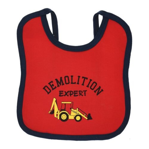 Multi-colors Printed Bib with diaper back size 27*19cm (2 Pieces) Boys b - Mix and Max - Colors: Fuchsia, Grey, and Light Blue - Sizes: 0-18 - Image 19