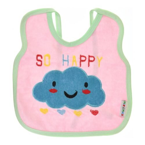Multi-color Bib with embroidery diaper back size 38*29cm (2 Pieces) - Mix and Max - Colors: Fuchsia, Grey, and Light Blue - Sizes: 0-18 - Image 5