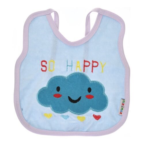 Multi-color Bib with embroidery diaper back size 38*29cm (2 Pieces) - Mix and Max - Colors: Fuchsia, Grey, and Light Blue - Sizes: 0-18 - Image 4