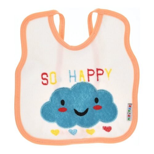 Multi-color Bib with embroidery diaper back size 38*29cm (2 Pieces) - Mix and Max - Colors: Fuchsia, Grey, and Light Blue - Sizes: 0-18 - Image 2