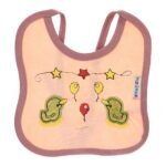Multi-colors Bib with embroidery with diaper back Average size 27*19cm (2 Pieces) - Mix and Max - Colors: Fuchsia, Grey, and Light Blue - Sizes: 0-18