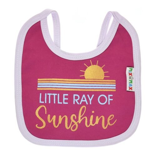 Multi-colors Printed Bib with diaper back Small size 16*19cm (2 Pieces) Girl g - Mix and Max - Colors: Fuchsia, Grey, and Light Blue - Sizes: 0-18 - Image 10