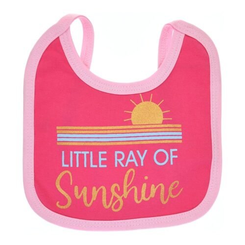 Multi-colors Printed Bib with diaper back Small size 16*19cm (2 Pieces) Girl g - Mix and Max - Colors: Fuchsia, Grey, and Light Blue - Sizes: 0-18 - Image 12