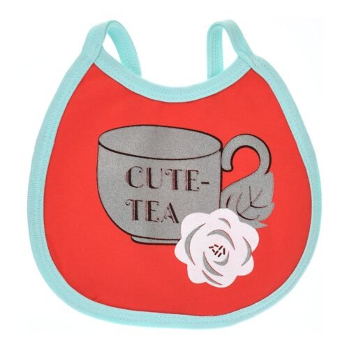 Multi-colors Printed Bib with diaper back Small size 16*19cm (2 Pieces) Girl g - Mix and Max - Colors: Fuchsia, Grey, and Light Blue - Sizes: 0-18 - Image 13