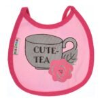 Multi-colors Printed Bib with diaper back Small size 16*19cm (2 Pieces) Girl g - Mix and Max - Colors: Fuchsia, Grey, and Light Blue - Sizes: 0-18 - Image 14