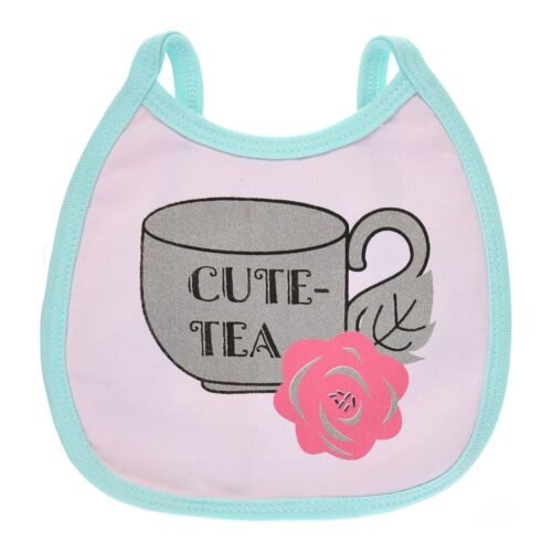 Multi-colors Printed Bib with diaper back Small size 16*19cm (2 Pieces) Girl g - Mix and Max - Colors: Fuchsia, Grey, and Light Blue - Sizes: 0-18 - Image 17