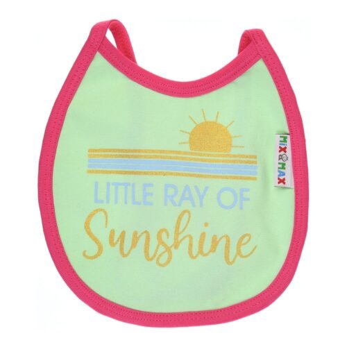 Multi-colors Printed Bib with diaper back Small size 16*19cm (2 Pieces) Girl g - Mix and Max - Colors: Fuchsia, Grey, and Light Blue - Sizes: 0-18 - Image 25