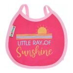 Multi-colors Printed Bib with diaper back Small size 16*19cm (2 Pieces) Girl g - Mix and Max - Colors: Fuchsia, Grey, and Light Blue - Sizes: 0-18