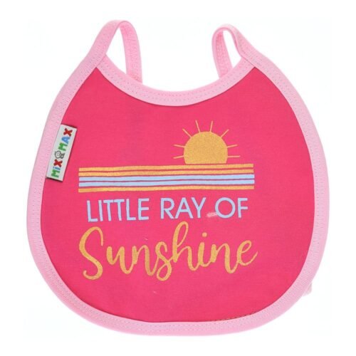 Multi-colors Printed Bib with diaper back Small size 16*19cm (2 Pieces) Girl g - Mix and Max - Colors: Fuchsia, Grey, and Light Blue - Sizes: 0-18 - Image 27