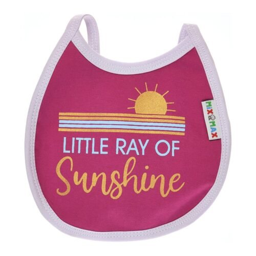 Multi-colors Printed Bib with diaper back Small size 16*19cm (2 Pieces) Girl g - Mix and Max - Colors: Fuchsia, Grey, and Light Blue - Sizes: 0-18 - Image 29