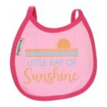 Multi-colors Printed Bib with diaper back Small size 16*19cm (2 Pieces) Girl g - Mix and Max - Colors: Fuchsia, Grey, and Light Blue - Sizes: 0-18 - Image 31