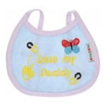 Multi-colors Bib with embroidery with diaper back Small size 16*19cm (2 Pieces) - Mix and Max - Colors: Fuchsia, Grey, and Light Blue - Sizes: 0-18 - Image 6