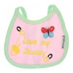 Multi-colors Bib with embroidery with diaper back Small size 16*19cm (2 Pieces) - Mix and Max - Colors: Fuchsia, Grey, and Light Blue - Sizes: 0-18 - Image 8