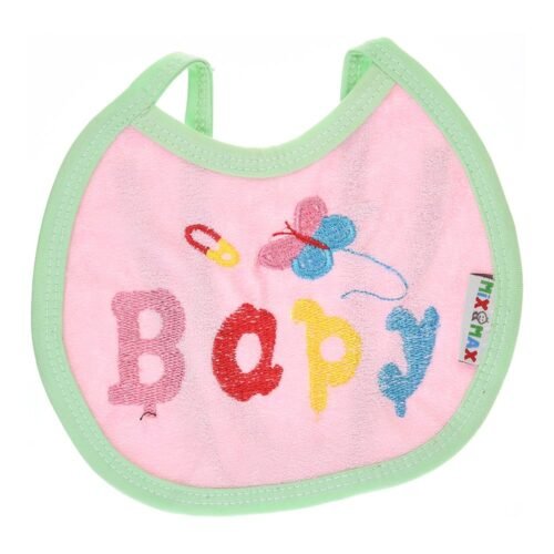 Multi-colors Bib with embroidery with diaper back Small size 16*19cm (2 Pieces) - Mix and Max - Colors: Fuchsia, Grey, and Light Blue - Sizes: 0-18 - Image 17