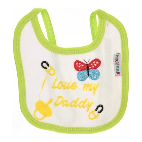 Multi-colors Bib with embroidery with diaper back Small size 16*19cm (2 Pieces) - Mix and Max - Colors: Fuchsia, Grey, and Light Blue - Sizes: 0-18 - Image 18