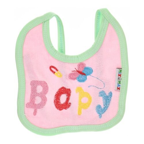 Multi-colors Bib with embroidery with diaper back Small size 16*19cm (2 Pieces) - Mix and Max - Colors: Fuchsia, Grey, and Light Blue - Sizes: 0-18 - Image 22