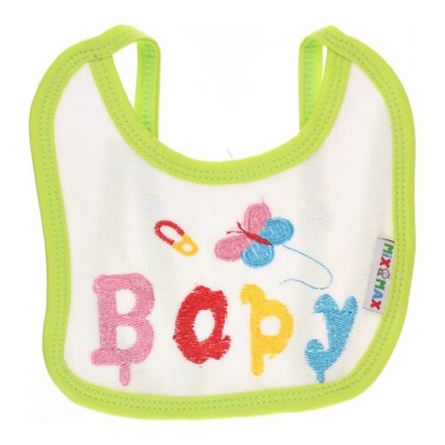 Multi-colors Bib with embroidery with diaper back Small size 16*19cm (2 Pieces) - Mix and Max - Colors: Fuchsia, Grey, and Light Blue - Sizes: 0-18 - Image 23