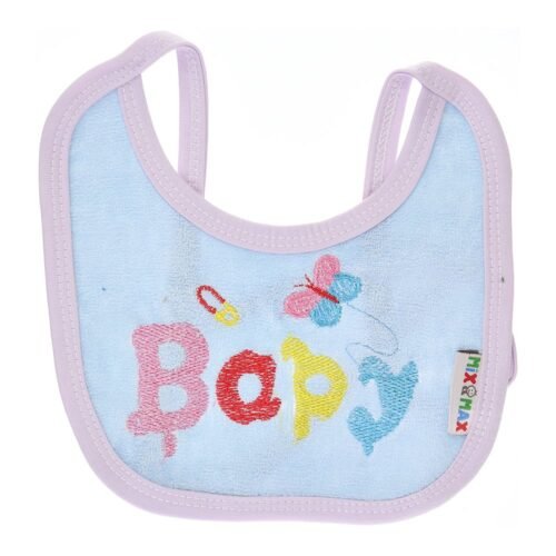 Multi-colors Bib with embroidery with diaper back Small size 16*19cm (2 Pieces) - Mix and Max - Colors: Fuchsia, Grey, and Light Blue - Sizes: 0-18 - Image 24