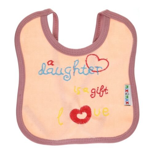 Multi-colors Bib with embroidery with diaper back Average size 27*19cm (2 Pieces) - Mix and Max - Colors: Fuchsia, Grey, and Light Blue - Sizes: 0-18 - Image 8